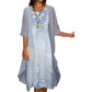 Conjunto de vestido elegante con estampado floral para mujer