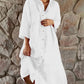 Vestido camisero suelto de algodón y lino