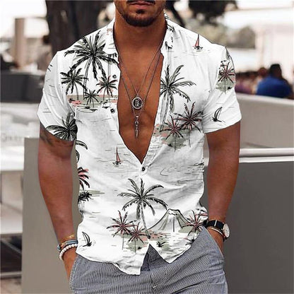 Camisa gráfica hawaiana de verano para hombre