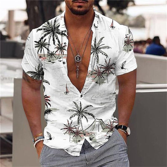 Camisa gráfica hawaiana de verano para hombre
