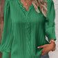 Camisa holgada de encaje con cuello en V y manga larga para mujer 🎁Compre 3 envío gratis