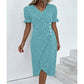 Vestido casual de vacaciones con cuello en V y dobladillo irregular floral para mujer
