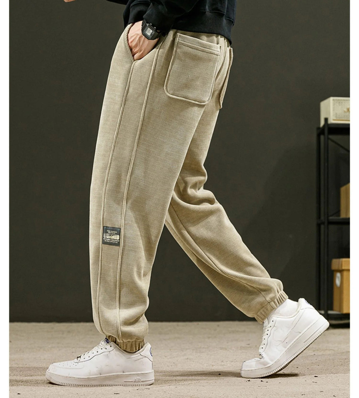 Tejido de pana Pantalones suaves casuales de los hombres