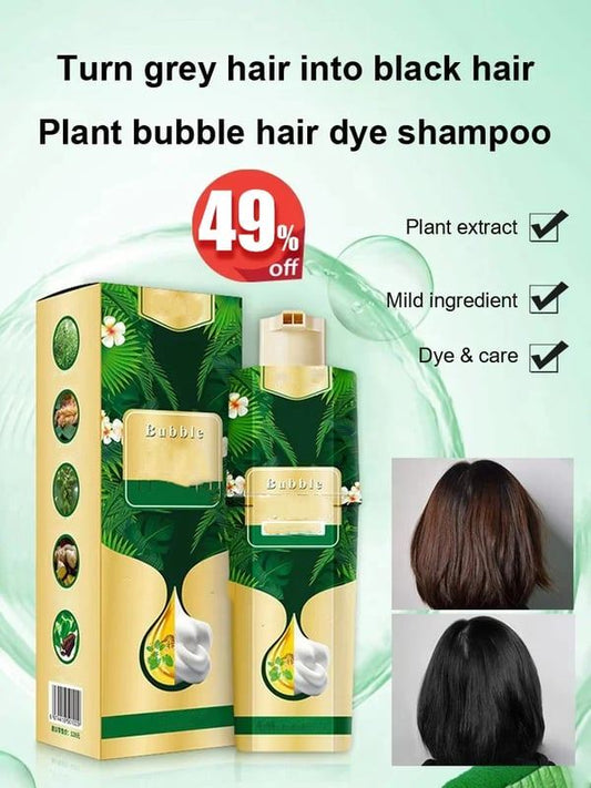 Shampoo de tinte vegetal para el cabello en burbujas