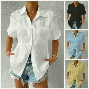 🔥2024 Camisa Cuello Casual Blusa Abotonada Suelta