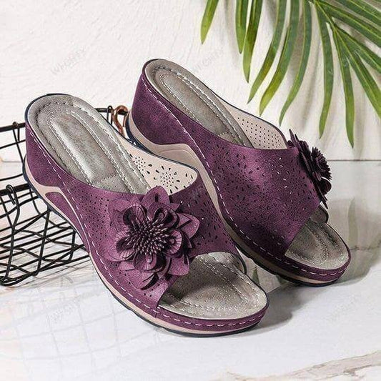 ✨Venta caliente✨Sandalias de flores de cuero suave