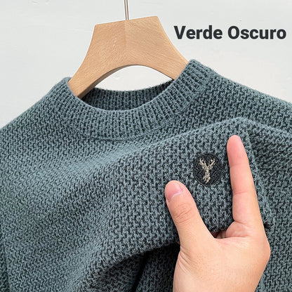 🎅Oferta de Navidad, 49% de descuento✨ Top de cuello redondo acogedor acogedor de hombres