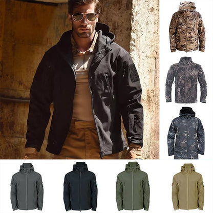 ⏰🔥 ¡OFERTA 50% OFF! 🧥🌧️ Chaqueta Softshell Impermeable para Hombre – Cortavientos, Forro Polar Cálido y Diseño Táctico para Exterior