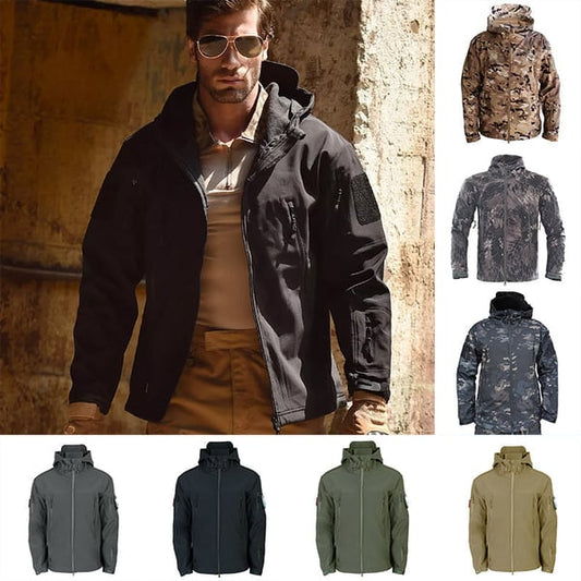 ⏰🔥 ¡OFERTA 50% OFF! 🧥🌧️ Chaqueta Softshell Impermeable para Hombre – Cortavientos, Forro Polar Cálido y Diseño Táctico para Exterior