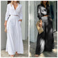Elegante conjunto de dos piezas: top de manga larga con puños y pantalones de cintura alta