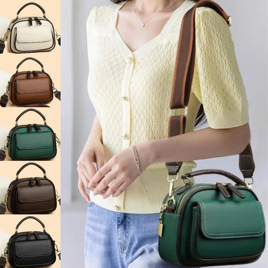 🎅🎁 Rebajas de Navidad - 49%OFF🎅Artículos de Moda- Elegante Bolso Cruzado de Doble Capa con Correa Ancha