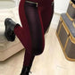 Pantalones de cuero sintética con ribete en contraste y cremallera