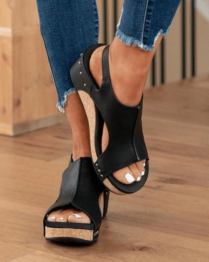 😍Oferta de tiempo limitado—Sandalias ortopédicas con velcro y cuña cómoda para mujer