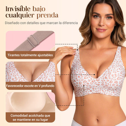 💗 ¡ÚLTIMO DÍA DE OFERTA! 50% DE DESCUENTO ⚡ Más de 50.000 vendidos 💕 Sujetador inalámbrico Jelly para mujer – cómodo, con efecto push-up, sin costuras, escote en V profundo, ideal para uso diario y camisetas