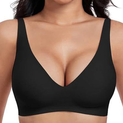💗 ¡ÚLTIMO DÍA DE OFERTA! 50% DE DESCUENTO ⚡ Más de 50.000 vendidos 💕 Sujetador inalámbrico Jelly para mujer – cómodo, con efecto push-up, sin costuras, escote en V profundo, ideal para uso diario y camisetas