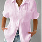 🔥2024 Camisa Cuello Casual Blusa Abotonada Suelta