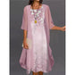 Conjunto de vestido elegante con estampado floral para mujer