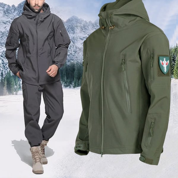⏰🔥 ¡OFERTA 50% OFF! 🧥🌧️ Chaqueta Softshell Impermeable para Hombre – Cortavientos, Forro Polar Cálido y Diseño Táctico para Exterior