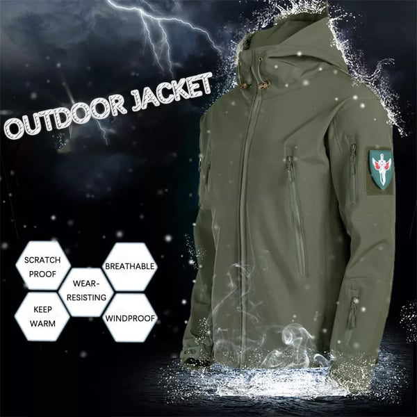 ⏰🔥 ¡OFERTA 50% OFF! 🧥🌧️ Chaqueta Softshell Impermeable para Hombre – Cortavientos, Forro Polar Cálido y Diseño Táctico para Exterior