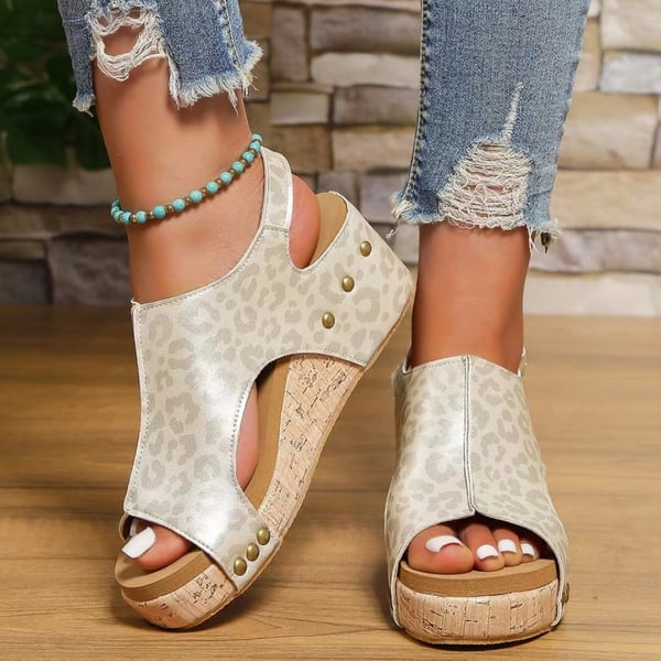 😍Oferta de tiempo limitado—Sandalias ortopédicas con velcro y cuña cómoda para mujer