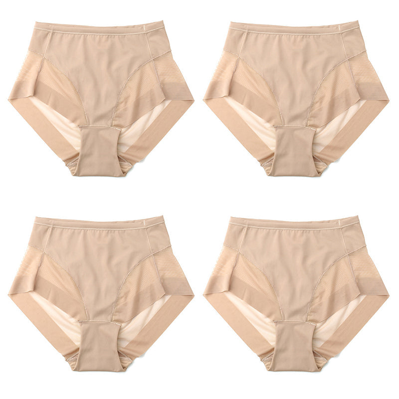 🎁Compra 1 y llévate 3 gratis (4 piezas)⏳Braguitas moldeadoras sin costuras de seda helada con cintura alta