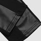 Pantalones de cuero sintética con ribete en contraste y cremallera