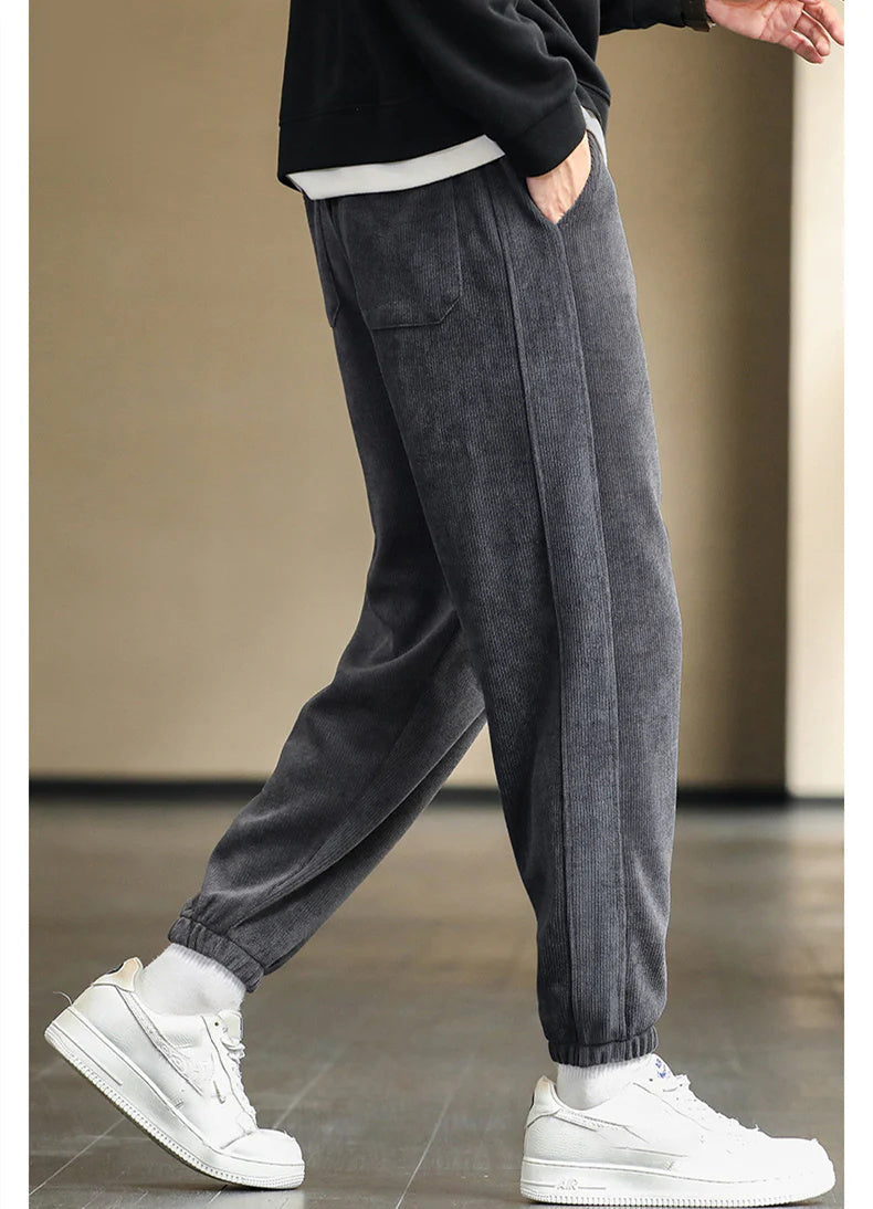 Tejido de pana Pantalones suaves casuales de los hombres