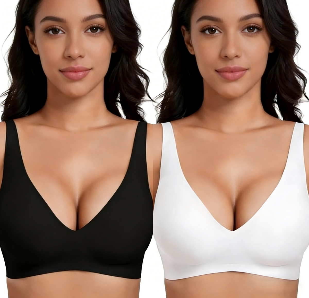 💗 ¡ÚLTIMO DÍA DE OFERTA! 50% DE DESCUENTO ⚡ Más de 50.000 vendidos 💕 Sujetador inalámbrico Jelly para mujer – cómodo, con efecto push-up, sin costuras, escote en V profundo, ideal para uso diario y camisetas