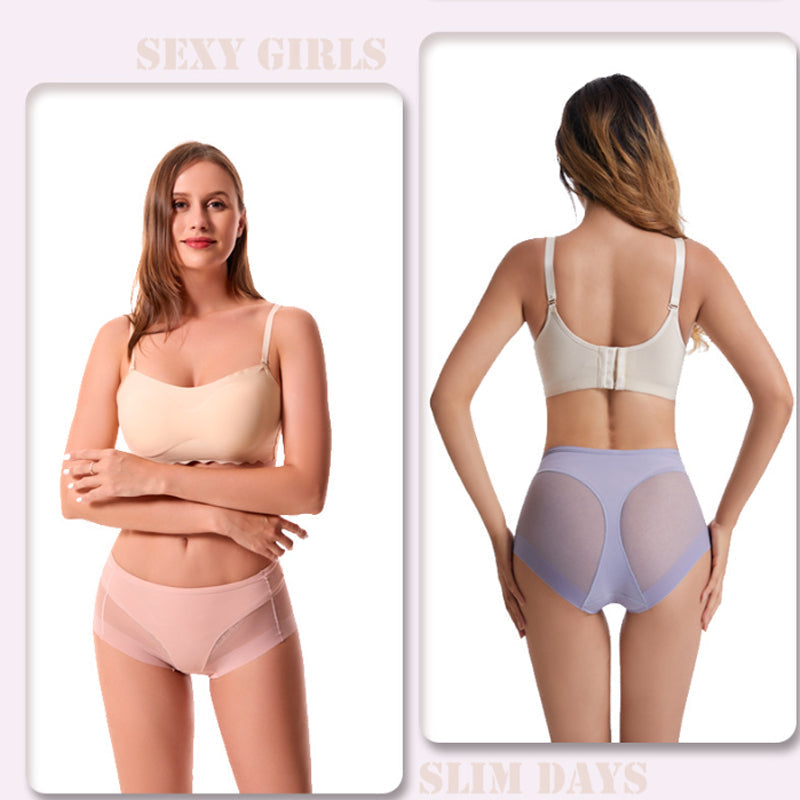 🎁Compra 1 y llévate 3 gratis (4 piezas)⏳Braguitas moldeadoras sin costuras de seda helada con cintura alta