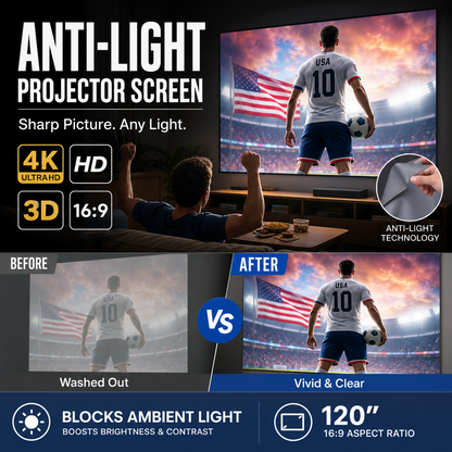 ⚽🎬 Assista à Copa do Mundo em casa com tela de projeção 4K anti-reflexo e experiência de cinema
