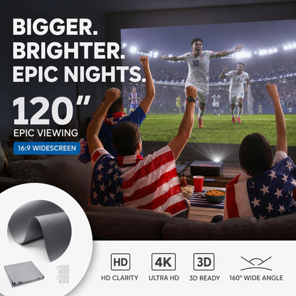 ⚽🎬 Assista à Copa do Mundo em casa com tela de projeção 4K anti-reflexo e experiência de cinema