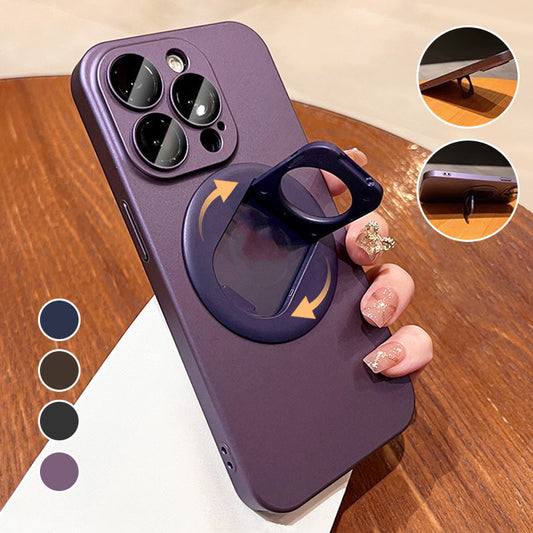 [Mejor Regalo Para Teléfono] Funda Magnética Mate para iPhone con Soporte Invisible Giratorio de 360°