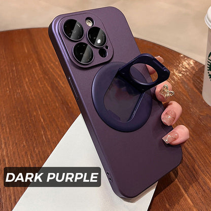 [Mejor Regalo Para Teléfono] Funda Magnética Mate para iPhone con Soporte Invisible Giratorio de 360°