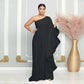 Mono informal elegante con retazos de un solo hombro para mujer