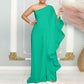 Mono informal elegante con retazos de un solo hombro para mujer