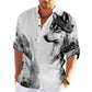 Camisa de Moda para Hombre con Estampado de Animal