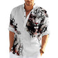 Camisa de Moda para Hombre con Estampado de Animal