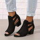 Sandalias de tacón de bloque retro para mujer