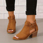 Sandalias de tacón de bloque retro para mujer