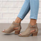 Sandalias de tacón de bloque retro para mujer