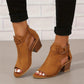 Sandalias de tacón de bloque retro para mujer
