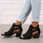 Sandalias de tacón de bloque retro para mujer