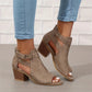 Sandalias de tacón de bloque retro para mujer