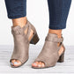 Sandalias de tacón de bloque retro para mujer