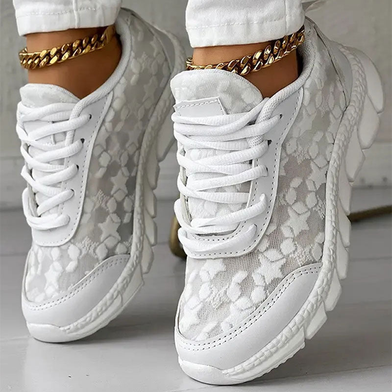 ❤【35-44】ZAPATILLAS TRANSPIRABLES CON PUNTERA REDONDA Y CORDONES.