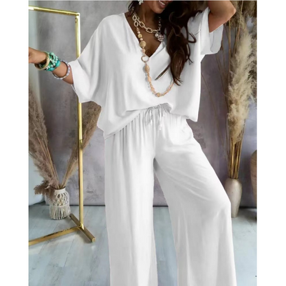 Compra 2 envío gratis 🔥Traje Casual Holgado de Color Sólido para Mujer