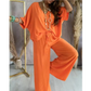 Compra 2 envío gratis 🔥Traje Casual Holgado de Color Sólido para Mujer