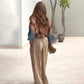 Conjunto de 2 piezas con top estampado y pantalones anchos