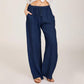 Pantalones anchos de lino y algodón de verano para mujer