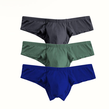 🔥Compre 2 y llévese 1 gratis 🔥Calzoncillos de color liso transpirables y de cintura baja para hombre